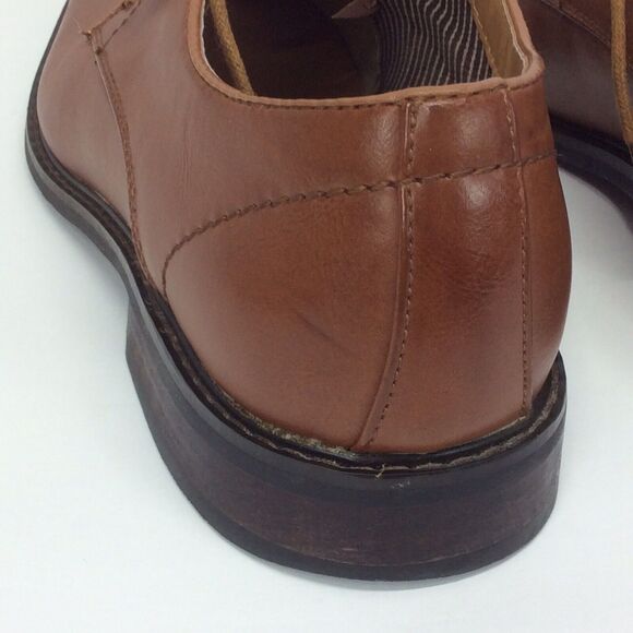 David Stone Oxford Shoes Men's Sz 10 Brown Lace Up Business Casual Vegan Leather - Picture 11 of 11